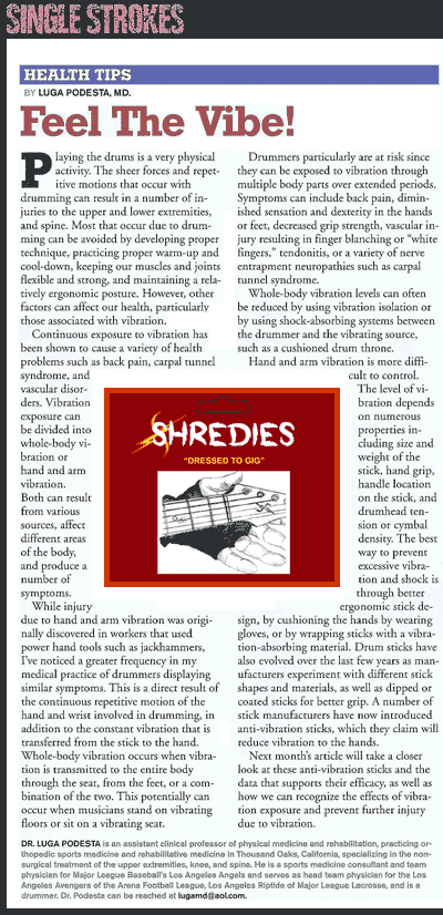 Shredies Help Avoid Playing Injuries